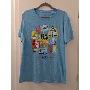 Disneyland 65th Anniversary Blue Graphic T-Shirt M 65 Years Of Magic Mickey Mous